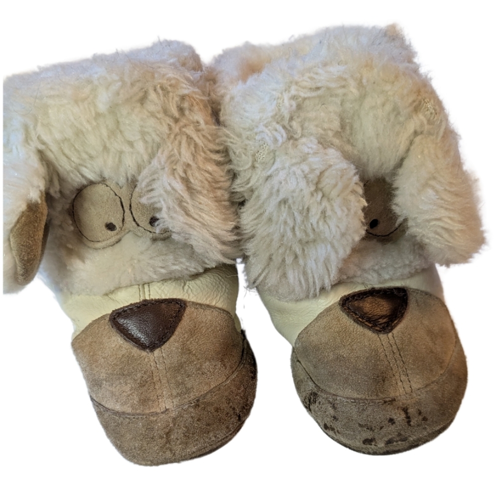 Cozy Cream and Brown Kids Slippers